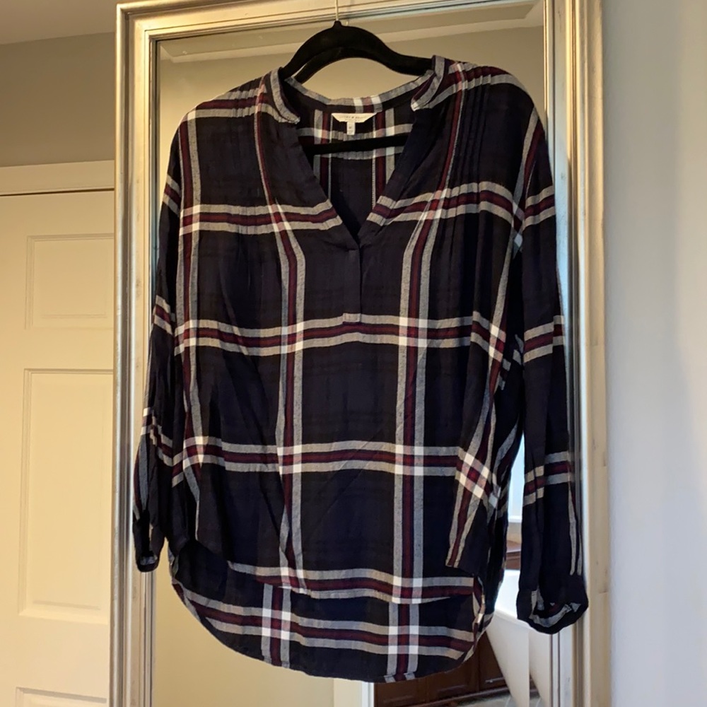 Lucky Brand Size Medium Pullover Plaid Shirt